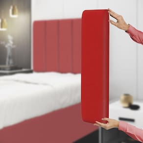 Painel Modulado Nashira 60x20 Cm / A-020 Couro Vermelho