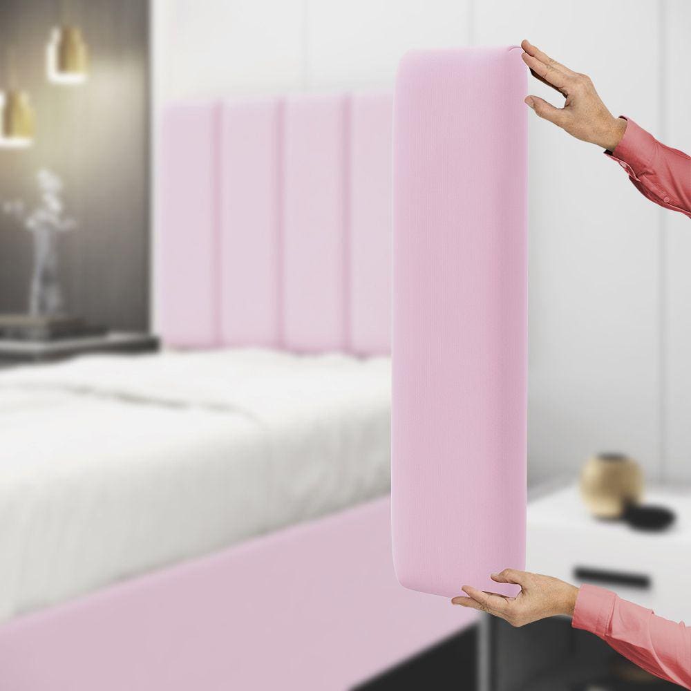 Painel Modulado Nashira 60x20 Cm / Z-021 Sued Rosa Bebê