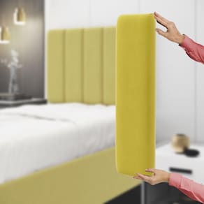 Painel Modulado Nashira 60x20 Cm / Z-004 Sued Amarelo