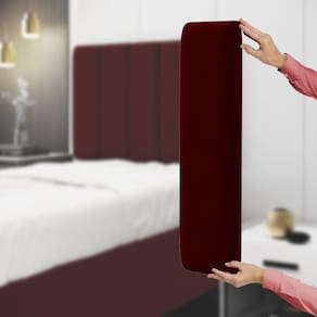 Painel Modulado Nashira 60x20 Cm / Z-002 Sued Bordô