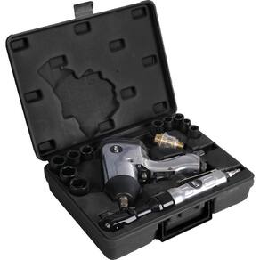 Kit Chave de Impacto Pneumática 1/2 Pol. e Chave de Catraca Reversível Pneumática de 1/2 Pol. com Maleta e Acessórios 17 Peças - LITH-LT0006.FPN