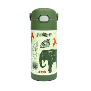 Garrafa Térmica Infantil Selva Inox 355ml Canudo Com Alça