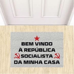 Capacho Tapete Bem vindo a republica socialista Decorativo.