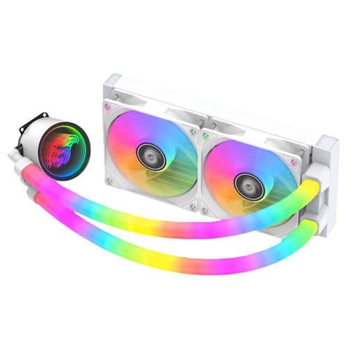 imagem-Water Cooler Gamer Wac5 Bifrost K-Mex 240Mm Branco Iluminação Argb  Para Intel E Amd