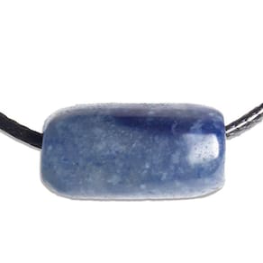 Pedra Quartzo Azul Barril Furado Longitudinal 15mm