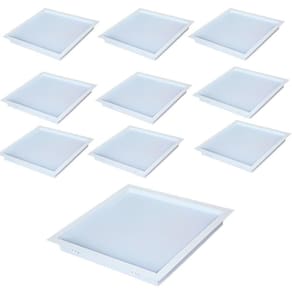 Kit 10 Plafon Led 6500K Quadrado 24w Painel Embutir Slim AVANT