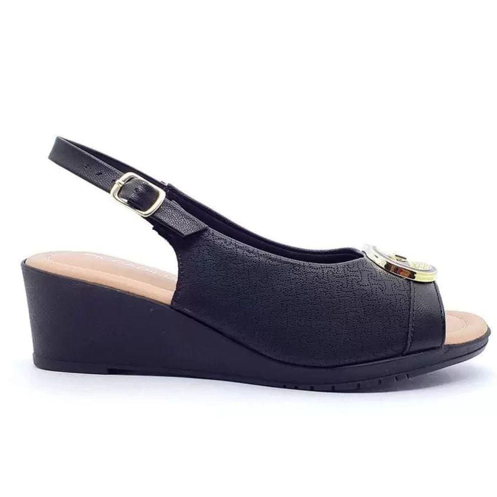 Sandália Piccadilly Anabela Feminina Preta