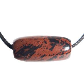 Pedra Obsidiana Mahogany Barril Furado Longitudinal 20mm