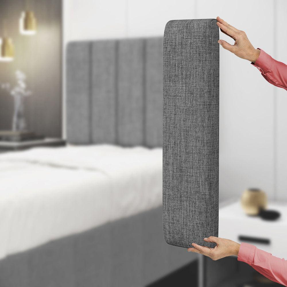 Painel Modulado Nashira 60x20 Cm / N-041 Linho Cinza Escuro