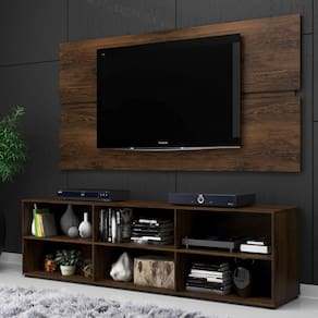 Rack Estante Grande C/ Painel Cacau P/ Tv Até 55 Polegadas