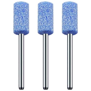 Kit 3 Ponta Montada 8Mm Rebolo Azul Haste 3Mm Micro Retífica