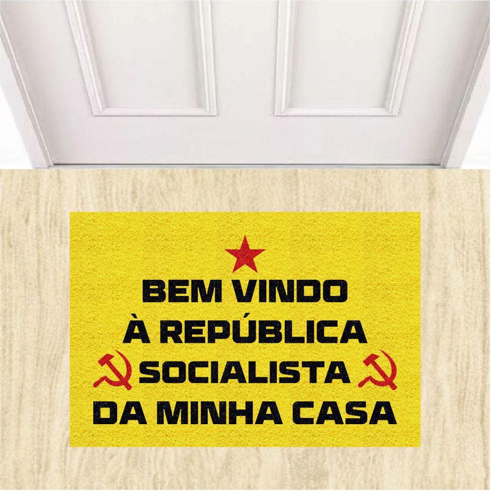 Tapete Capacho Bem Vindo à República Socialista 60X40 cm.