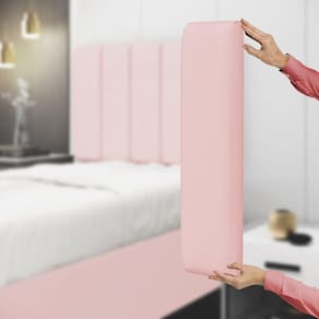 Painel Modulado Nashira 60x20 Cm / A-044 Couro Rosa Bebê