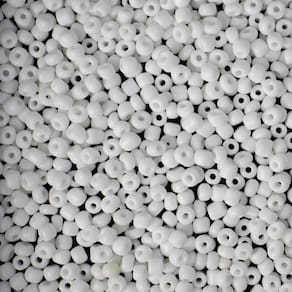 Miçanga Vidro Branco Leitoso 3,6Mm 100G Para Guia Umbanda