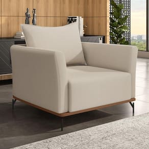 Poltrona para Sala de Estar Roma Mm Top 90cm Bege