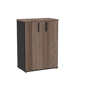 Armário Intermediário 02 Portas Pivotante Aic1100 Walnut/Preto