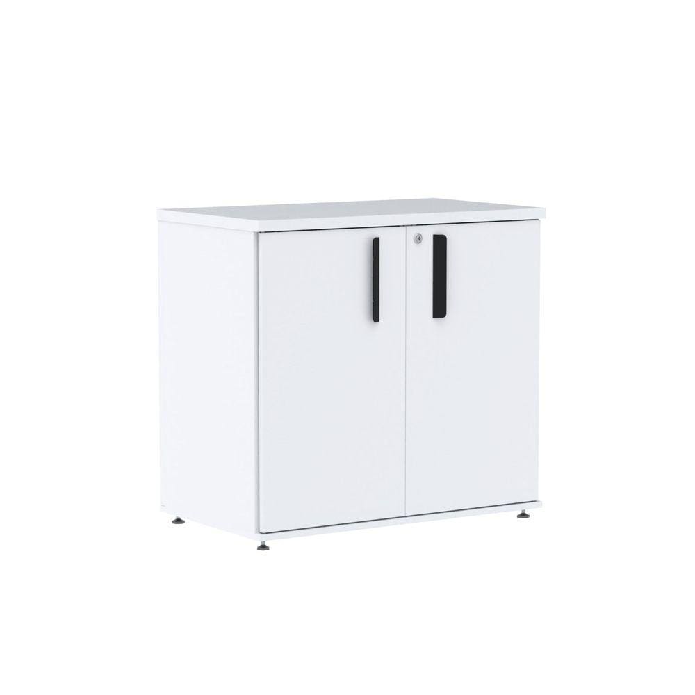 Armário Baixo 02 Portas Pivotante Abc745 Branco/Preto
