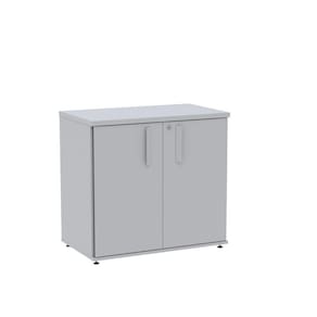 Armário para Escritório Baixo 02 Portas Pivotante Abc745 Cinza
