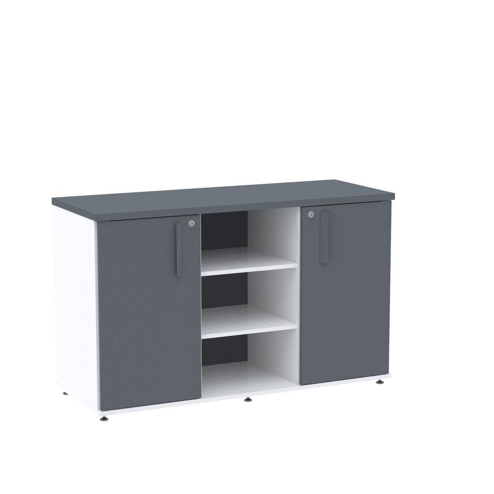 Armário Credenza 02 Portas Pivotante Credc1200 Branco/Grafito