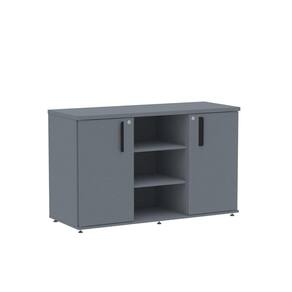 Armário Credenza 02 Portas Pivotante Credc1200 Grafito/Preto