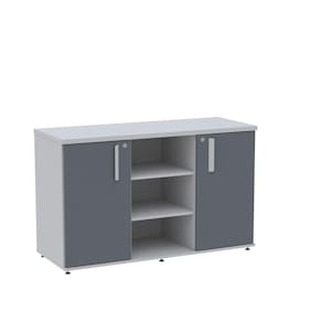 Armário Credenza 02 Portas Pivotante Credc1200 Cinza/Grafito