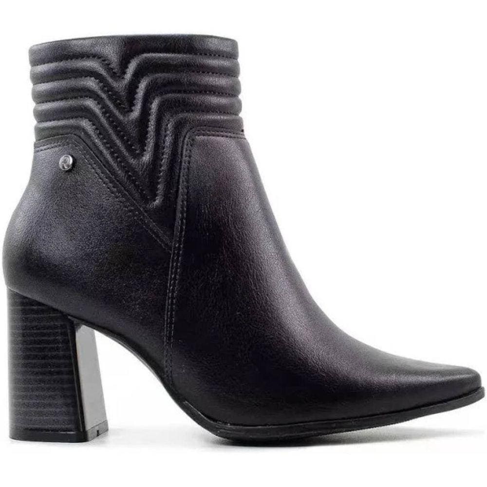 Bota Ramarim Feminina Cano Médio Salto Bloco Alto Preto