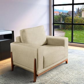 Poltrona para Sala de Estar Vicenza Mm Top 90cm Bege