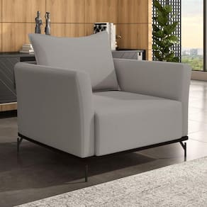 Poltrona para Sala de Estar Roma Mm Top 90cm Cinza