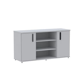 Armário Credenza 02 Portas Pivotante Credc1400 Cinza