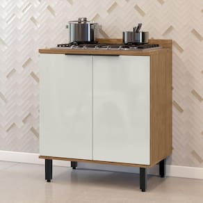 Balcão para Cozinha 2 Portas Toscana Espresso Móveis Freijó/Off White