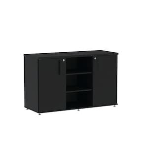 Armário Credenza 02 Portas Pivotante Credc1200 Preto