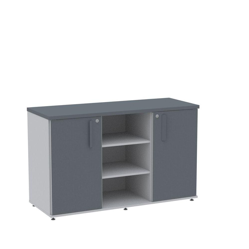 Armário Credenza 02 Portas Pivotante Credc1200 Cinza/Grafito