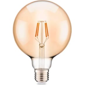 Lâmpada Led Filamento Ballon G125 4W E27 2200k Luz Quente Bivolt Decoração