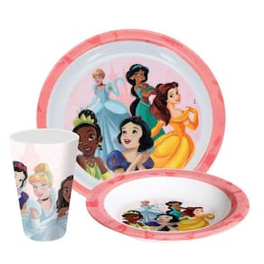 Kit Refeição Infantil Princesas Disney 3 Peças Prato, Tigela e Copo Melamina - Tuut