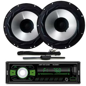 Rádio Roadstar RS2724 24v BT/2 USB/SD/FM/Auxiliar + 2 Alto Falantes 6 Bomber 100w + Antena Rádio