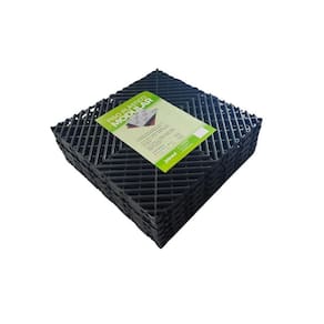 Piso Tapete Modular Preto Áreas Úmidas - Kit Com 06 Pç 30X30