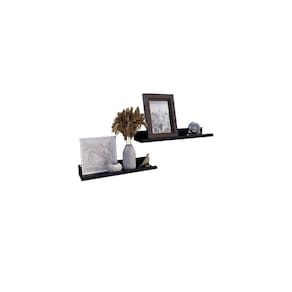 Kit 2 Prateleira Metal Quarto Flutuante Aço Sala Preto 60Cm