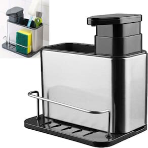 Dispenser Detergente 3 Em 1 Porta Esponja Talher Escorredor Louça Cozinha Balcao Higiene Escorre Limpa