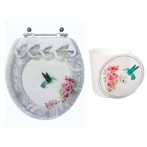 Assento Sanitário Sabatini E Lixeira Decoradas Preto