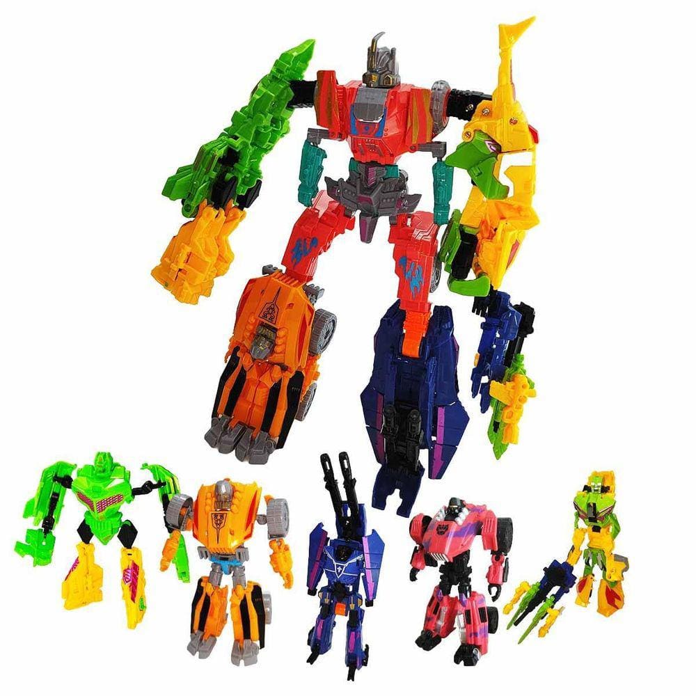 Brinquedo 5 Em 1 Vira Robô Gigante 28Cm Transformers