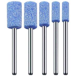 Kit 5 Ponta Montada 4 A 10Mm Abrasiva Haste 3Mm Rebolo Azul