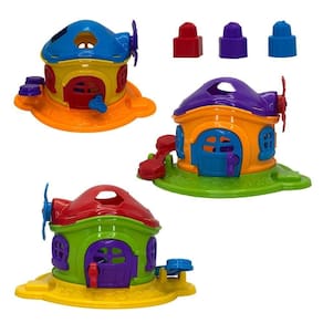 Brinquedo Casinha Cogumelo Encantado - 3 Peças Para Encaixar