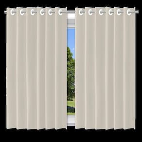 Cortina Blackout Bege Com Ilhós 280X180Cm