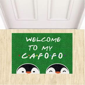 Tapete Capacho Divertido Welcome To My Cafofo Pinguins LGBT.