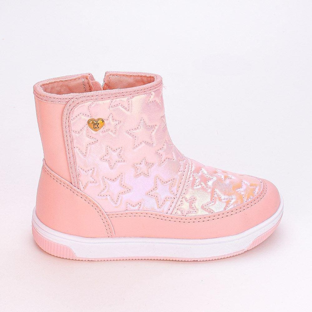 Bota Infantil Cano Médio Kidy Astral Estrelas Rosa