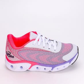 Tênis Infantil Esportivo Kidy Impulso Branco Lilás e Pink