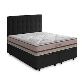 Cama Box Baú + Cabeceira Cassis e Colchão Queen - Anjos - Classic Molas Ensacadas 158cm