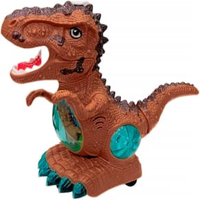 Dinossauro Boneco de Ação com Vapor Luzes e Anda Marrom Escuro ZR172 - Dorémi