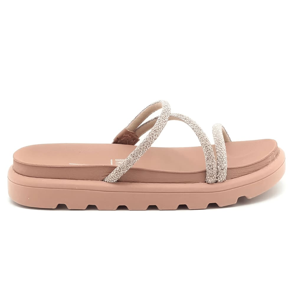 Papete Feminina Vizzano Ouro Rosado Pedraria Tamanco Casual