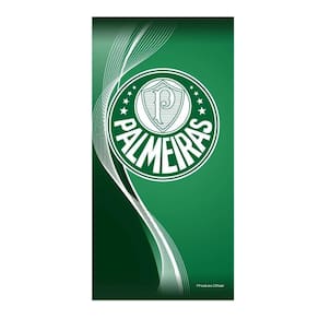 Toalha de Banho Praia e Piscina Brasão Palmeiras Licenciado Times Buettner Veludo Estampada